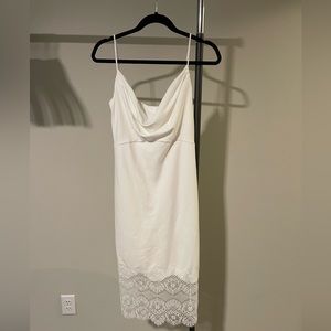 SHO by Tadashi Shoji Drape Neck Midi Dress - Cloud White